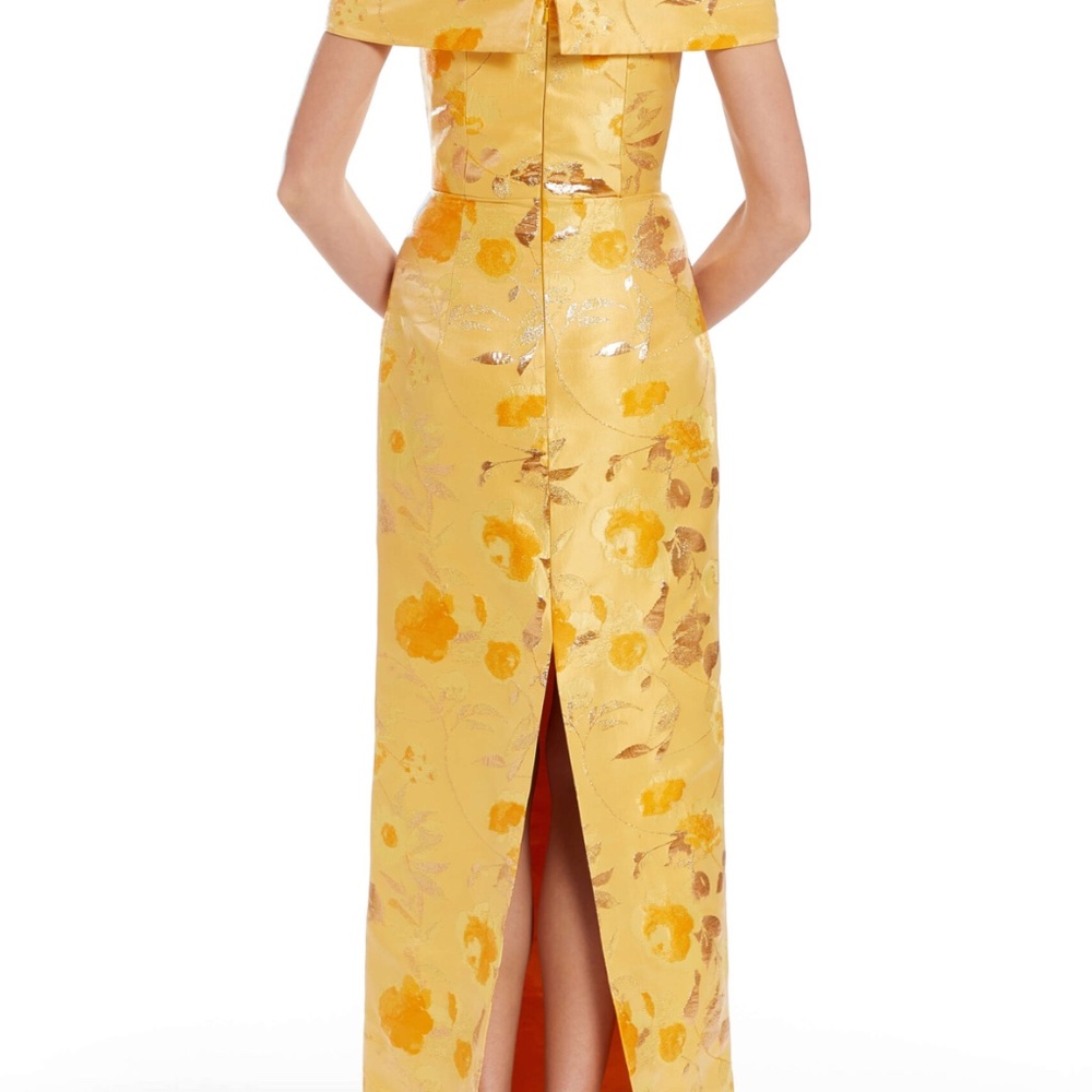Markarian Gold Column Brocade Gown